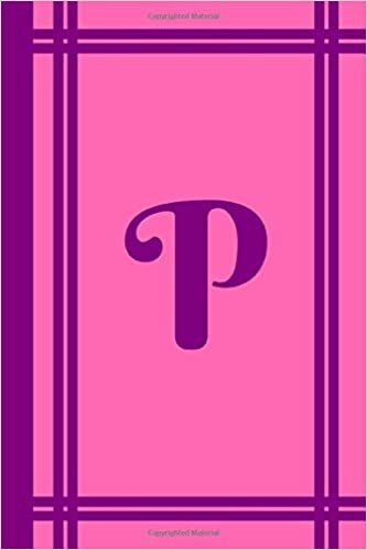 indir P: Monogram Initial P Journal, Personalized 6 x 9 Daily Composition Book, Purple and Pink