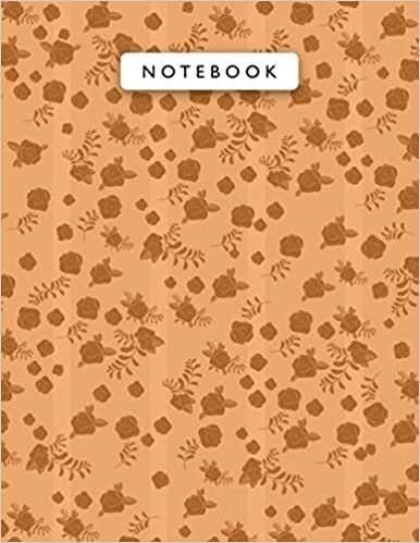 indir Notebook Safety Orange Color Mini Vintage Rose Flowers Lines Patterns Cover Lined Journal: Journal, Wedding, 110 Pages, Planning, 8.5 x 11 inch, A4, Work List, College, 21.59 x 27.94 cm, Monthly