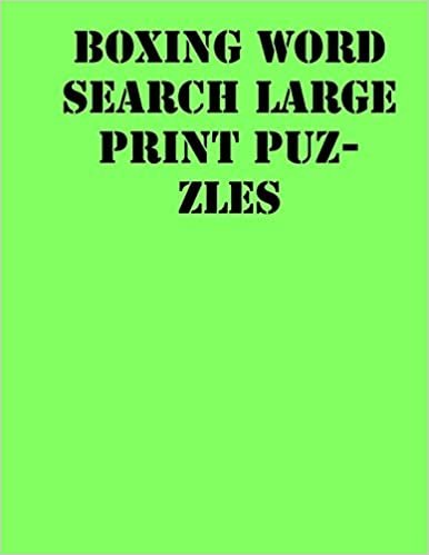 Boxing Word Search Large print puzzles: large print puzzle book.8,5x11, matte cover, soprt Activity Puzzle Book with solution اقرأ