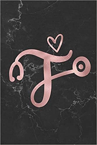 F: Rose Gold Initial Monogram Letter F Stethoscope Marble 6x9 100 Pages Lined Blank Journal For Nurses, Doctors, EMTs, CNAs indir