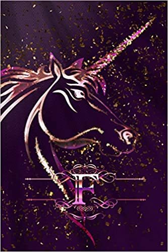 F: Monogram Initial Personalised Letter F Wide Ruled Lined Notebook For Unicorn Lovers & Believers, 6x9, 120 Lined Blank Pages (60 Sheets) For Journaling, Notes, Diary & Doodling indir