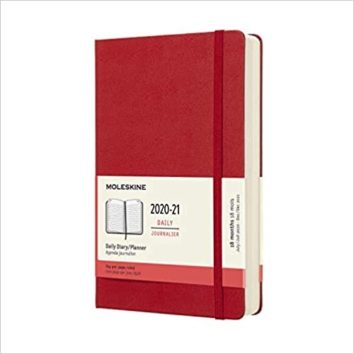 ダウンロード  Moleskine 2020-21 Daily Planner, 18M, Large, Scarlet Red, Hard Cover (5 x 8.25) 本