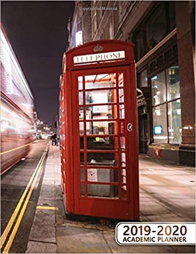 2019-2020 Academic Planner: Motivational Weekly & Monthly Academic Planner Organizer with Vision Boards, Course Schedule, To-do's, Notes, ... More - Iconic Telephone Booth In London, U.K indir