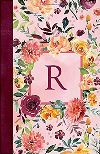 indir R: Floral Garden Monogram Journal/Notebook, 120 Pages, Lined, 5.5 x 8.5, Soft Cover Matte Finish