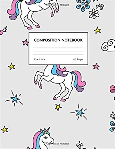 Composition Notebook: Wide Ruled Unicorn Blank Lined Cute Notebooks for Girls s Kids School Writing Notes Journal - Primary Composition Notebook - Notes # 005677 indir