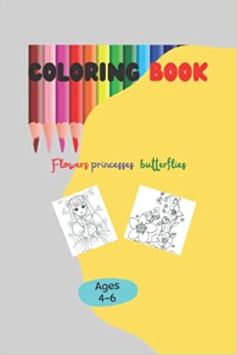 تحميل coloring book Flowers, princesses and butterflies