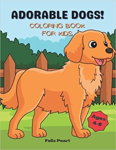 تحميل Adorable Dogs! Coloring book for kids: 40 cute and easy dog cartoon pictures to color in for fun!