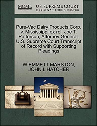 indir Pure-Vac Dairy Products Corp. v. Mississippi ex rel. Joe T. Patterson, Attorney General. U.S. Supreme Court Transcript of Record with Supporting Pleadings