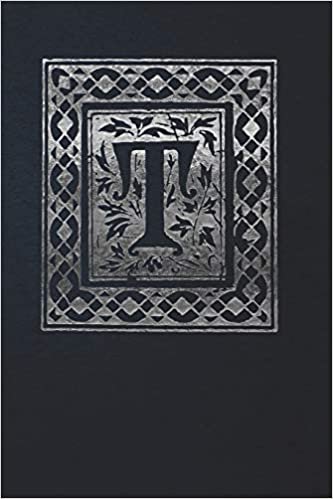 Notebook: Art Nouveau Initial T - Silver on Black - Lined Diary / Journal indir