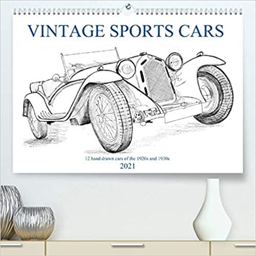 ダウンロード  Vintage Sports Cars (Premium, hochwertiger DIN A2 Wandkalender 2021, Kunstdruck in Hochglanz): 12 handgezeichnete Sportwagen Klassiker (Monatskalender, 14 Seiten ) 本