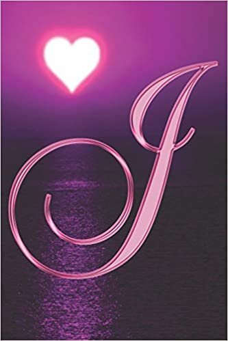 indir J Journal: A Monogrammed J Initial Capital Letter Notebook For Writing And Notes: Pink Gold Heart Sunset Beach Ocean Lake Print