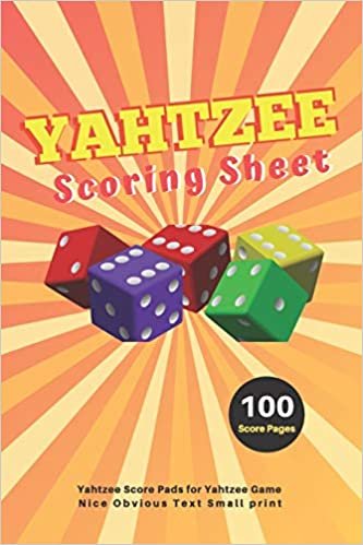 indir Yahtzee Scoring Sheet: V.8 Yahtzee Score Pads for Yahtzee Game Nice Obvious Text Small print Yahtzee Score Sheets 6 by 9 inch