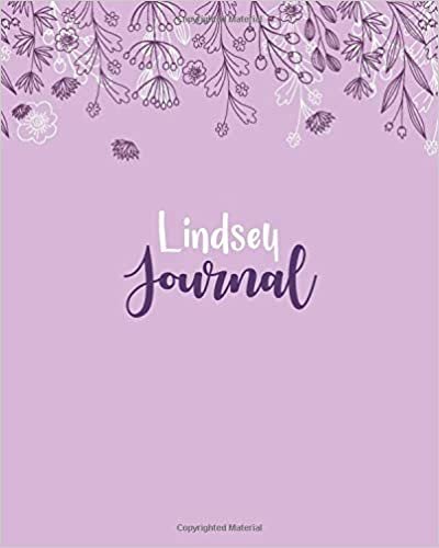 indir Lindsey Journal: 100 Lined Sheet 8x10 inches for Write, Record, Lecture, Memo, Diary, Sketching and Initial name on Matte Flower Cover , Lindsey Journal