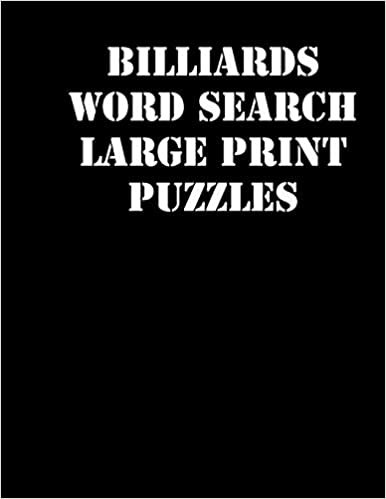 تحميل Billiards Word Search Large print puzzles: large print puzzle book.8,5x11, matte cover, soprt Activity Puzzle Book with solution