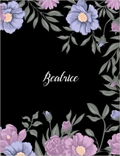 indir Beatrice: 110 Ruled Pages 55 Sheets 8.5x11 Inches Climber Flower on Background Design for Note / Journal / Composition with Lettering Name,Beatrice