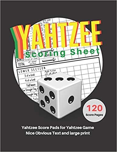 indir Yahtzee Scoring Sheet: V.29 Yahtzee Score Pads for Yahtzee Game Nice Obvious Text and Large Print Yahtzee Score Card 8.5*11 inch