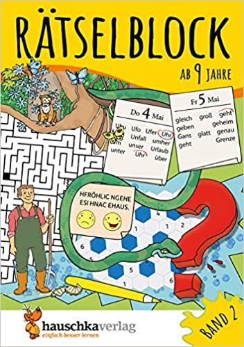 Rätselblock ab 9 Jahre, Band 2, A5-Block: Kunterbunter Rätselspaß: Labyrinthe, Fehler finden, Kreuzworträtsel, Sudokus, Logicals u.v.m. indir