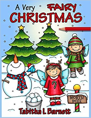 تحميل A Very Fairy Christmas: Adult Christmas Coloring Book featuring fairies, holly, lights, wreathes, candy canes, ribbons and more