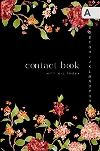 indir Contact Book with A-Z Index: 4x6 Mini Address Telephone Notebook | Alphabetical Sections | Top-Bottom Vintage Floral Design Black