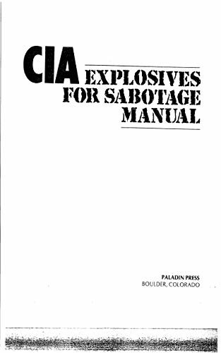 ダウンロード  CIA Explosives For Sabotage Manual (English Edition) 本