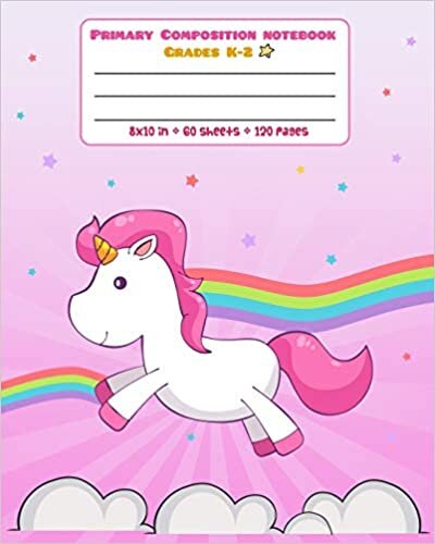 indir Primary Composition Notebook Grades K-2: Picture drawing and Dash Mid Line hand writing paper Story Paper Journal - Rainbow Unicorn Pink Design (Unicorn Magic Story Journal, Band 30)