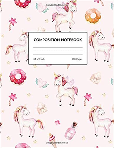 indir Composition Notebook: Wide Ruled Nifty Unicorn Lined Paper Notebook Journal for Boys Girls Kids s Students for Back to School and Home College Writing Notes - Notes # 005674