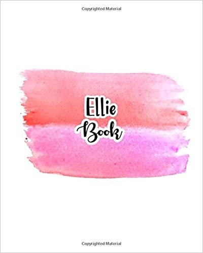 indir Ellie Book: 100 Sheet 8x10 inches for Notes, Plan, Memo, for Girls, Woman, Children and Initial name on Pink Water Clolor Cover