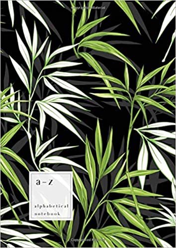 indir A-Z Alphabetical Notebook: A4 Large Ruled-Journal with Alphabet Index | Stylish Bamboo Tree Cover Design | Black