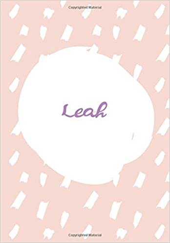 Leah: 7x10 inches 110 Lined Pages 55 Sheet Rain Brush Design for Woman, girl, school, college with Lettering Name,Leah indir
