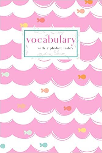 indir Vocabulary with Alphabet Index: 6x9 Medium 2-Column Notebook with A-Z Alphabetical Labels | Pastel Sea Wave Stripe Cover Design | Pink