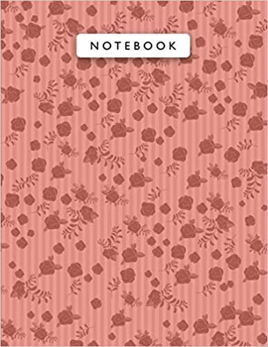 Notebook Tomato Color Mini Vintage Rose Flowers Small Lines Patterns Cover Lined Journal: A4, 21.59 x 27.94 cm, Wedding, Work List, 8.5 x 11 inch, 110 Pages, Planning, Monthly, College, Journal