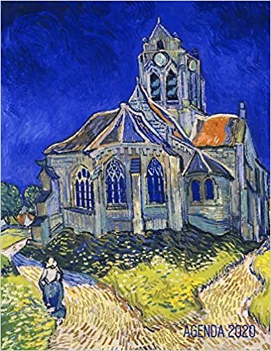 تحميل La Chiesa di Auvers Pianificatore Annuale 2020: Vincent van Gogh (Pittore Olandese) - Agenda Annuale 2020 - Da Gennaio a Dicembre (12 Mesi) - Post Impressionismo - Organizer &amp; Diario