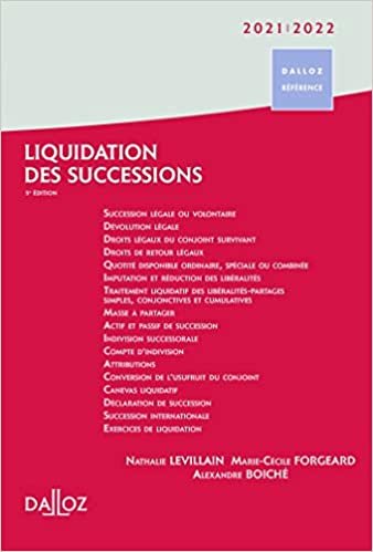 indir Liquidation des successions 2021/22 - 5e éd. (Dalloz Référence)