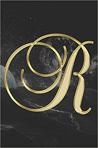 R Journal: A Monogram R Initial Capital Letter Notebook For Writing And Notes: Great Personalized Gift For All First, Middle, Or Last Names (Yellow Gold Moon Galaxy Print) indir