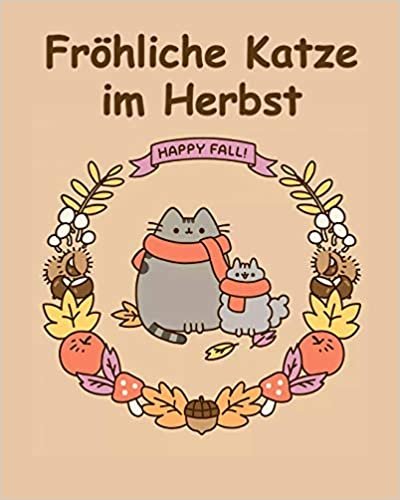 indir Fröhliche Katze im Herbst Happy Fall: Malbuch