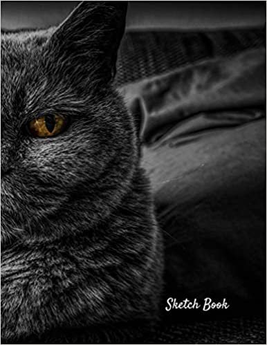 تحميل Sketch Book: Majestic Black Cat Themed Notebook for Drawing, Writing, Painting, Sketching or Doodling, 120 Pages, 8.5 x 11
