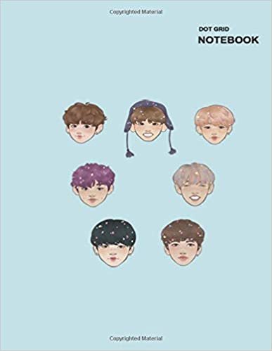 Dot gridded notebook: Cute BTS Members Face Cover, 110 Pages, Letter (8.5 x 11 inches), Dotted Pages. indir