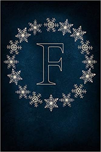 indir F: Monogram Initial Notebook Journal with Magical Snowflake Blue Cover
