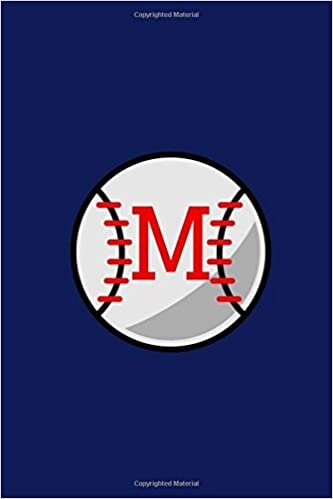 indir M: Baseball Monogram Initial &#39;M&#39; Notebook: (6 x 9) Daily Planner, Lined Daily Journal For Writing, 100 Pages, Durable Matte Cover