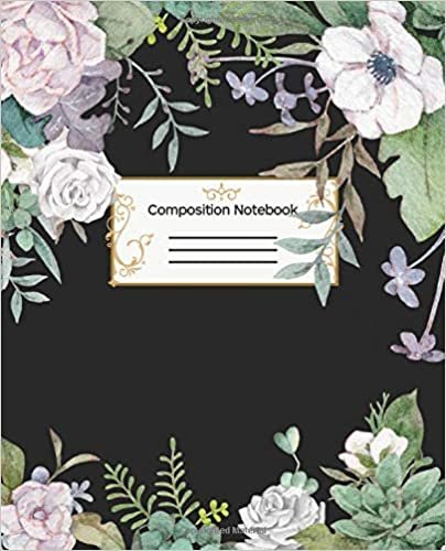 Composition Notebook: Wide Ruled Lined Paper Notebook Journal Watercolor - Workbook for Girls Kids s Students for Back to School and Home College Writing Notes indir
