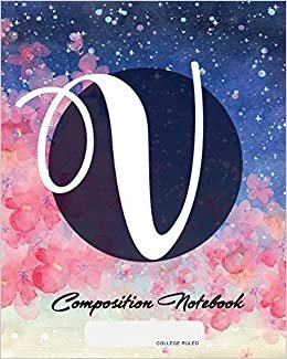indir Composition Notebook: College Ruled | Initial V | Personalized Back to School Composition Book for Teachers, Students, Kids and Teens with Monogramm | 120 Pages, 60 Sheets | 8 x 10 inches