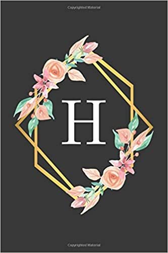 indir H: Monogram Initial Letter H Notebook for Girls and Women, College Ruled, Watercolor Floral Design