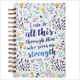 Christian Art Gifts Inc دفتر كبير بغطاء صلب / مجلة I Can Do All This Through Him - فيليبي 4:13 آيات من الكتاب المقدس الأرجواني الأزهار الملهمة سلك ملهم باوند دوامة مع 192 صفحة مبطنة، 6 بوصة × 8.3 بوصة تكوين تحميل مجانا Christian Art Gifts Inc تكوين