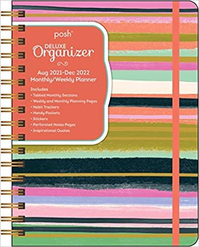 Posh: Deluxe Organizer 17-Month 2021-2022 Monthly/Weekly Planner Calendar: Brushstroke Stripe