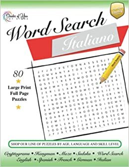 تحميل Italian Word Search: 80 large print puzzles for bilingual teens, adults and seniors. (Italian Edition)