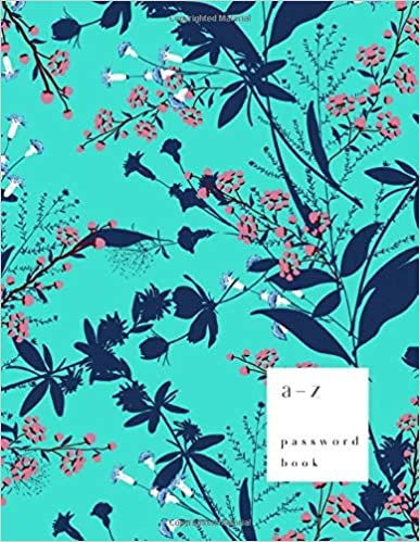 A-Z Password Book: 8.5 x 11 Big Password Notebook with A-Z Alphabet Index | Large Print Format | Trendy Tropical Floral Design | Turquoise
