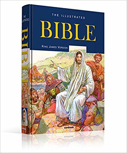 Illustrated Bible-The Holy Bible King James Version-King James Bible-1735 Pages-16 Full Color Maps-Illustrated Bible Stories-Entire Family-600+Full ... John-Gold Leaf-Edges-Hardcover