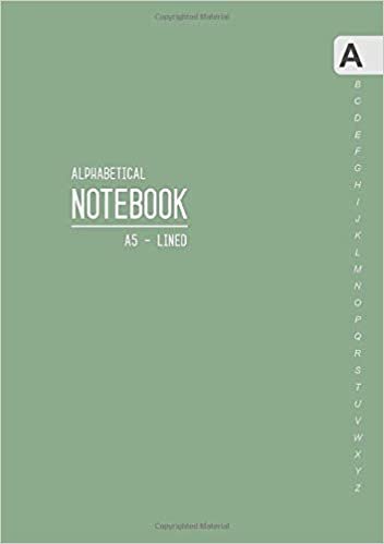 indir Alphabetical Notebook A5: Medium Lined-Journal Organizer with A-Z Tabs Printed | Smart Dusty Green Design