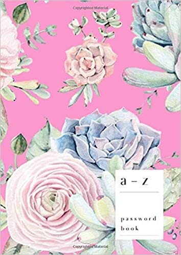 A-Z Password Book: A4 Big Login Notebook with A-Z Alphabet Index | Large Print Format | Pretty Succulent Flower Design | Pink indir