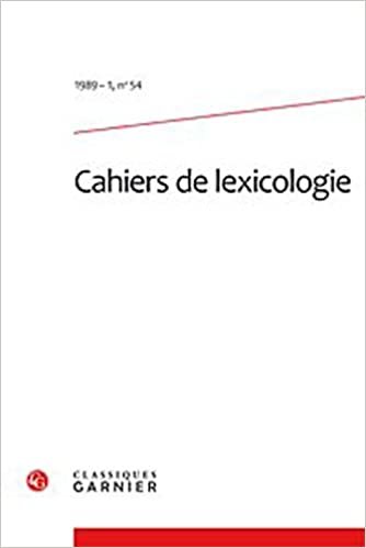 indir cahiers de lexicologie 1989 - 1, n° 54 - varia